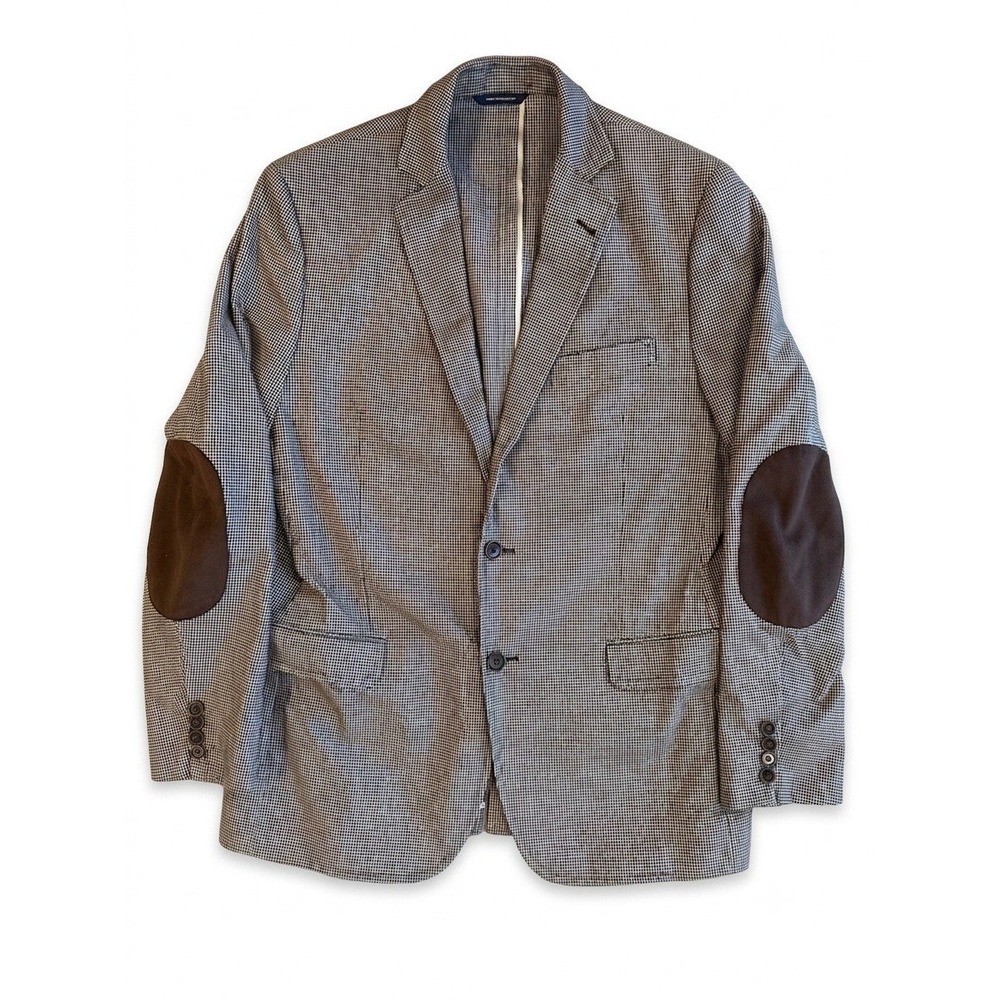 Brooks Brothers 1818 Fitzgerald Blazer Men Brown 41R Sport Coat Italian Cotton